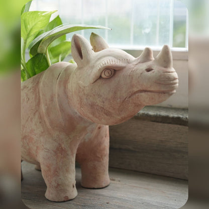 Earthy Rhino Earthen Planter – Pots & Planters by Swadeh available on Brown Living™. . SKU: A0_plt_0056. Img 2.