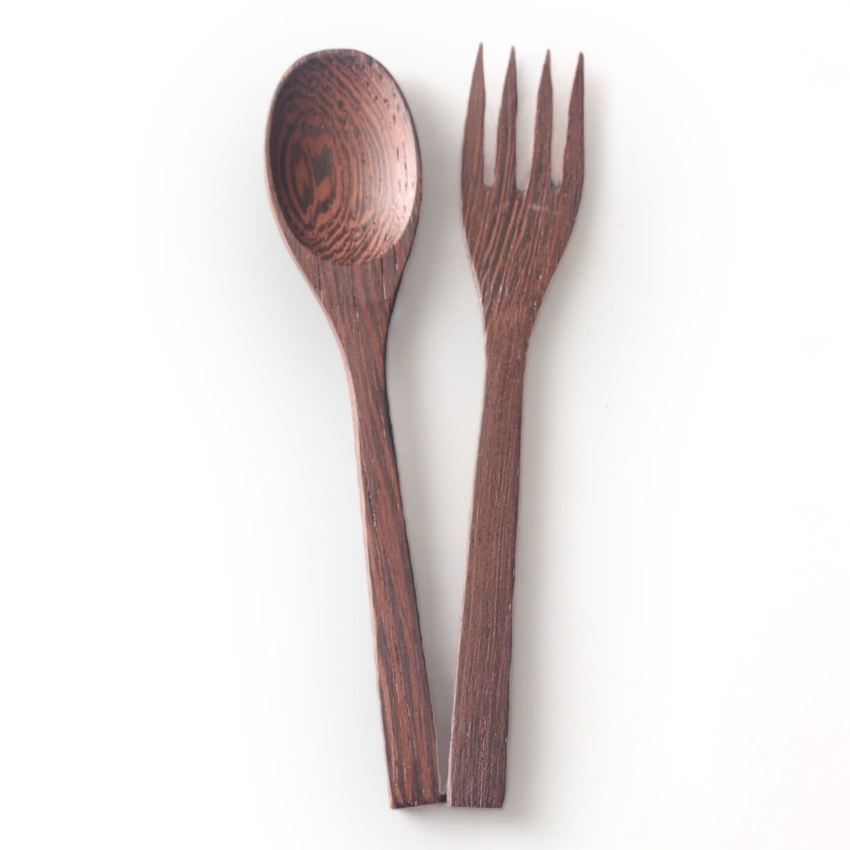 Ebony Wood Spoon & Fork (Set of 5) | Verified Sustainable by Brown Living™