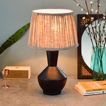 Eclipse Night Lamp | Handcrafted Mango Wood Table Lamp | Verified Sustainable by Brown Living™