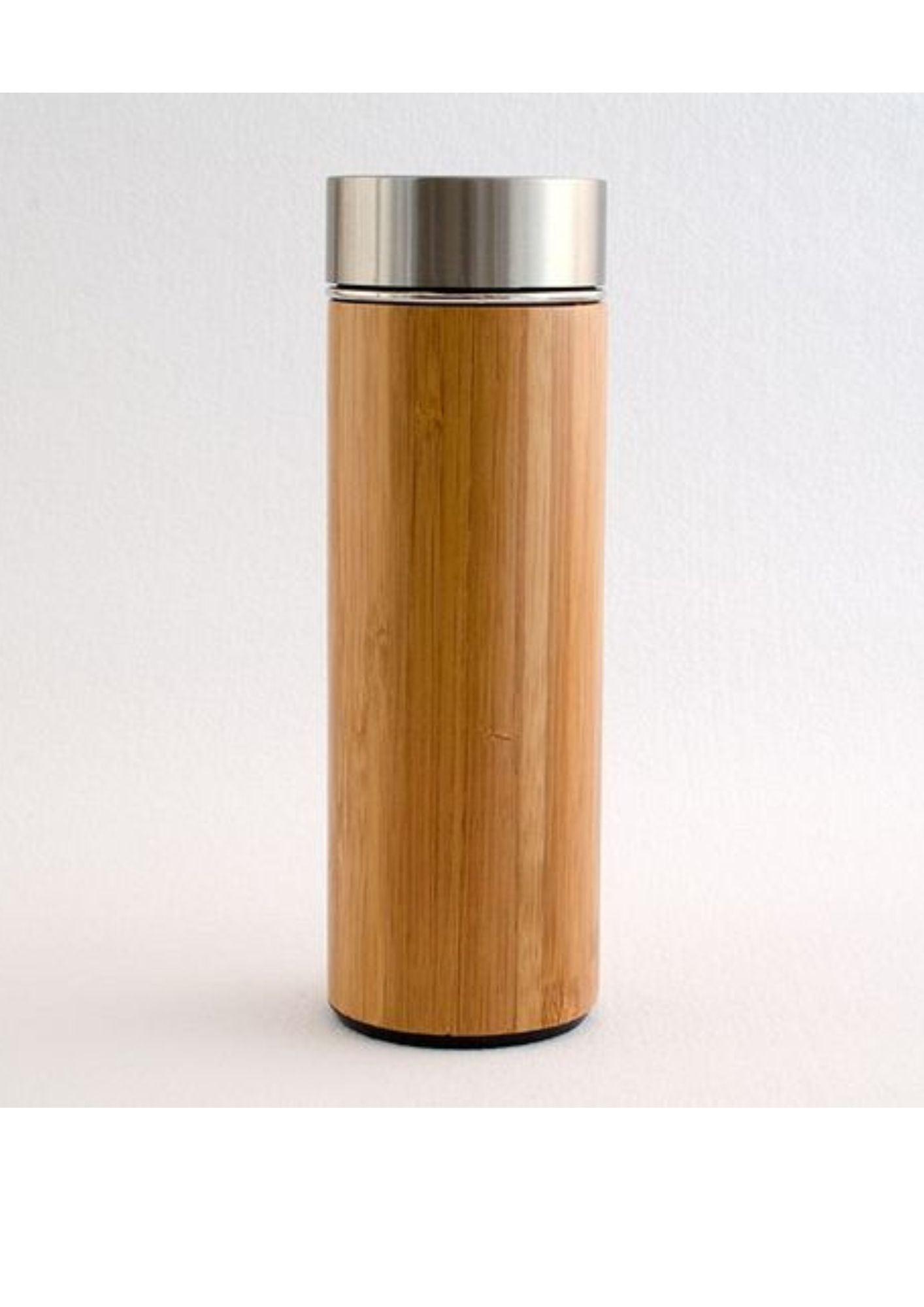 Eco - Friendly Bamboo Water Bottle/Thermos with Tea Strainer – Bottles & Sippers on Brown Living™. SKU: bamboobottle. Img 2.