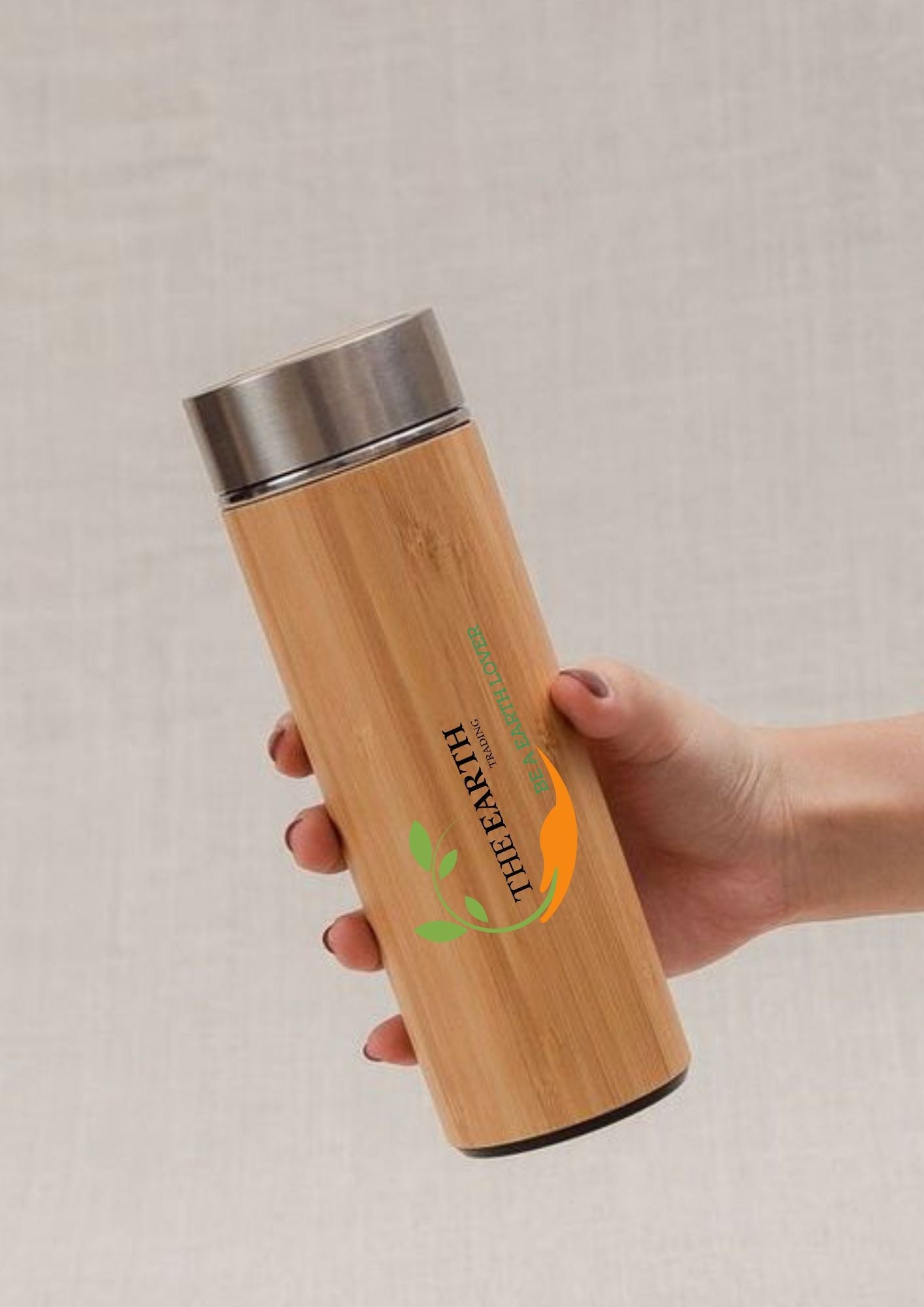 Eco - Friendly Bamboo Water Bottle/Thermos with Tea Strainer – Bottles & Sippers on Brown Living™. SKU: bamboobottle. Img 6.