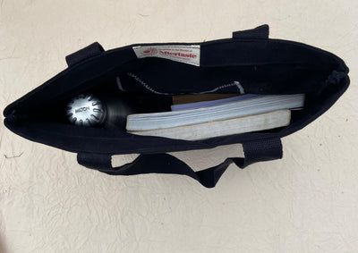 Eco - Friendly Black Applique Tote Bag (Floral) | Handmade, Spacious. – Tote Bag on Brown Living™. SKU: 17091026055. Img 4.