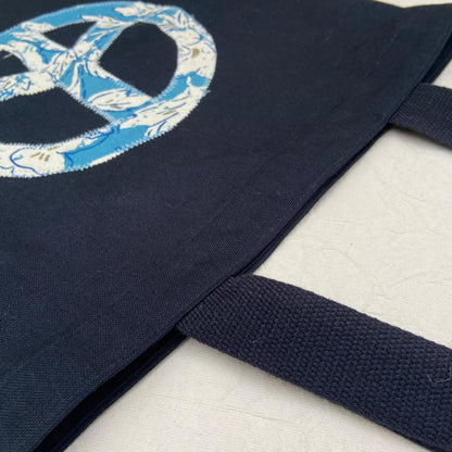 Eco - Friendly Black Applique Tote Bag (Peace) | Handmade, Spacious – Tote Bag by Aftertaste available on Brown Living™. . SKU: 17091026204. Img 2.