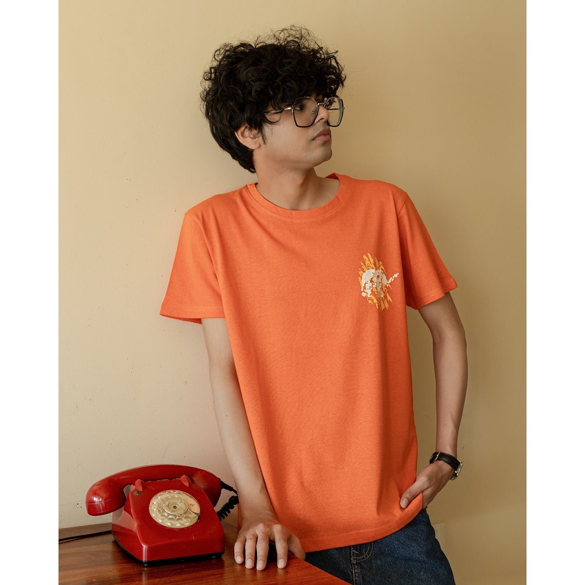Eco Friendly Cotton T Shirt | Regular Fit Everyday Tee – Mens T-Shirt on Brown Living™. SKU: ANTEFETOEFLFS. Img 2.