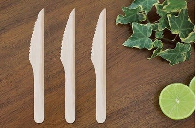 Eco - Friendly Disposable Wooden Knife – Cutlery on Brown Living™. SKU: CLEC-57. Img 3.