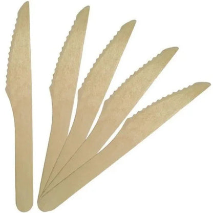 Eco - Friendly Disposable Wooden Knife | Pack of 10,000 – Cutlery on Brown Living™. SKU: CLEC-57. Img 2.