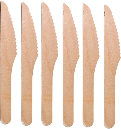 Eco - Friendly Disposable Wooden Knife | Pack of 10,000 – Cutlery on Brown Living™. SKU: CLEC-57. Img 1.