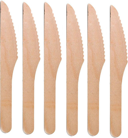 Eco - Friendly Disposable Wooden Knife | Pack of 10,000 – Cutlery on Brown Living™. SKU: CLEC-57. Img 1.