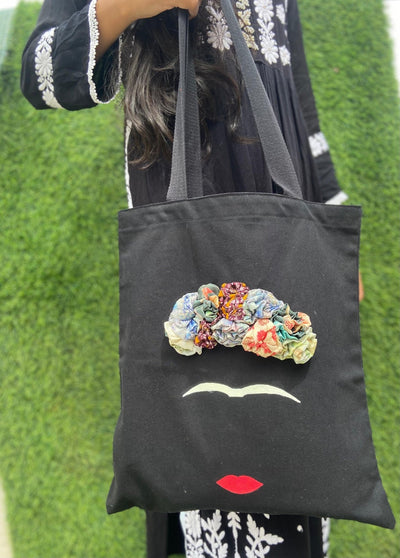 Eco - Friendly Frida Kahlo Tote Bag | Handmade, Spacious & Stylish – Bags on Brown Living™. SKU: 17091026205. Img 1.
