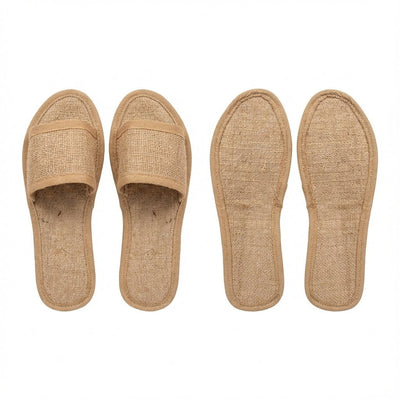 Eco - Friendly Jute Slippers for Hotels Spa & Home – Mens Slipons on Brown Living™. SKU: DOS-JS-SLIPPER-01. Img 1.