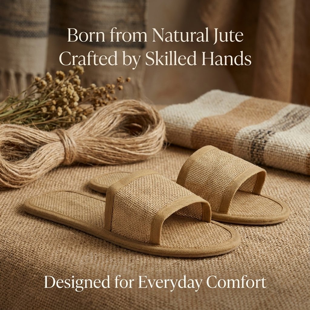 Eco - Friendly Jute Slippers for Hotels Spa & Home – Mens Slipons on Brown Living™. SKU: DOS-JS-SLIPPER-01. Img 5.
