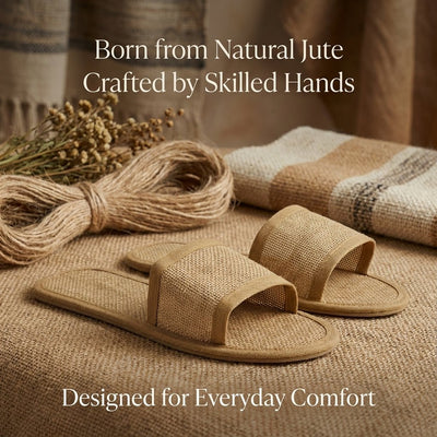 Eco - Friendly Jute Slippers for Hotels Spa & Home – Mens Slipons on Brown Living™. SKU: DOS-JS-SLIPPER-01. Img 5.