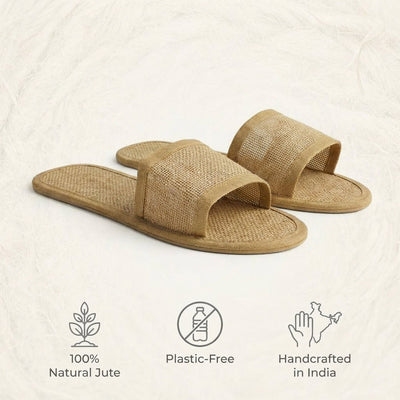 Eco - Friendly Jute Slippers for Hotels Spa & Home – Mens Slipons on Brown Living™. SKU: DOS-JS-SLIPPER-01. Img 2.