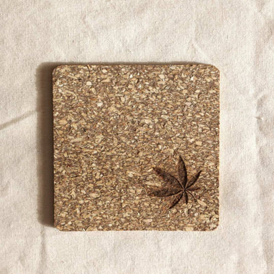 Eco - friendly Square Hemp Wood Coasters – Table Essentials on Brown Living™. SKU: HI02014. Img 2.