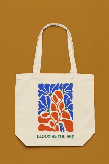 Eco - Friendly Tote Bag for Women with Zip for College & Office - Blooms | Verified Sustainable by Brown Living™