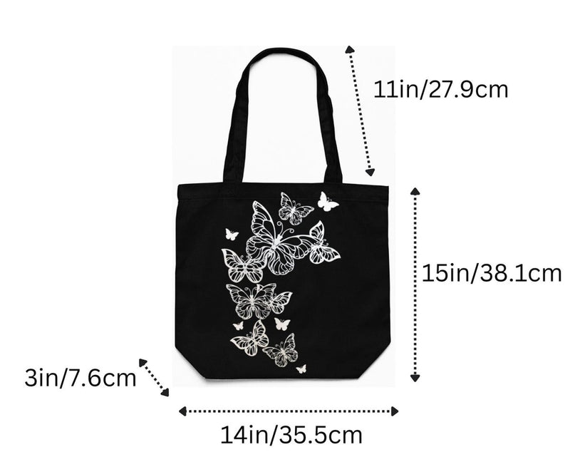 Eco - Friendly Tote Bag for Women with Zip for College & Office - Butterflies | Verified Sustainable by Brown Living™