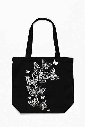 Eco - Friendly Tote Bag for Women with Zip for College & Office - Butterflies | Verified Sustainable by Brown Living™