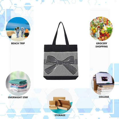 Eco - Friendly Tote Bag for Women with Zip for College & Office - Ribbon | Verified Sustainable by Brown Living™