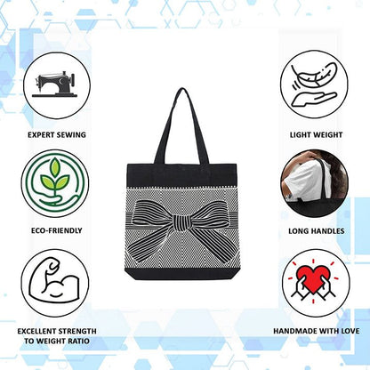 Eco - Friendly Tote Bag for Women with Zip for College & Office - Ribbon | Verified Sustainable by Brown Living™