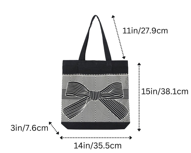 Eco - Friendly Tote Bag for Women with Zip for College & Office - Ribbon | Verified Sustainable by Brown Living™