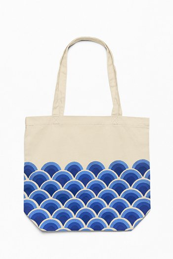 Eco - Friendly Tote Bag for Women with Zip for College & Office - Waves | Verified Sustainable by Brown Living™