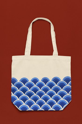 Eco - Friendly Tote Bag for Women with Zip for College & Office - Waves | Verified Sustainable by Brown Living™