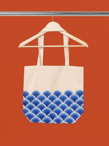 Eco - Friendly Tote Bag for Women with Zip for College & Office - Waves | Verified Sustainable by Brown Living™