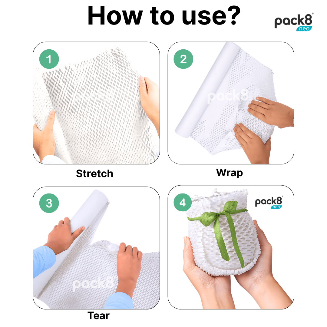 Eco - friendly White Honeycomb Paper Bubble Wrap – Packing Materials on Brown Living™. SKU: Hexcush10x15-P1WH. Img 6.