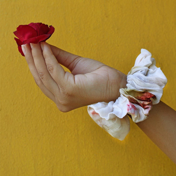 Eco - Printed Cotton Zipper Scrunchie | Verified Sustainable Hair Styling on Brown Living™