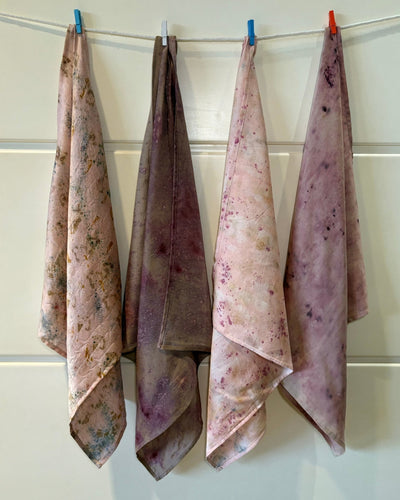 Eco - Printed Lavender Rain Bandana | Sustainable Cotton Accessory – Womens Scarf on Brown Living™. SKU: TCC-SW25-05. Img 7.