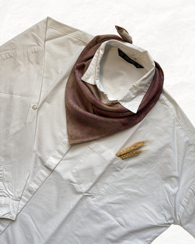 Eco - Printed Lavender Rain Bandana | Sustainable Cotton Accessory – Womens Scarf on Brown Living™. SKU: TCC-SW25-05. Img 5.