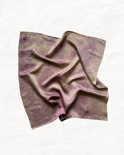 Eco - Printed Lavender Rain Bandana | Sustainable Cotton Accessory – Womens Scarf on Brown Living™. SKU: TCC-SW25-05. Img 2.