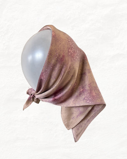 Eco - Printed Lavender Rain Bandana | Sustainable Cotton Accessory – Womens Scarf on Brown Living™. SKU: TCC-SW25-05. Img 6.