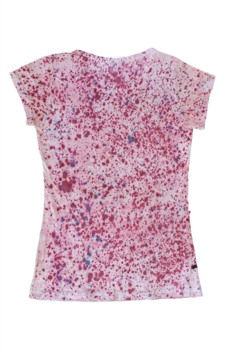 Eco Printed Organic Cotton T-Shirt - Pink Splatter | Verified Sustainable by Brown Living™