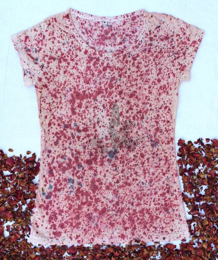 Eco Printed Organic Cotton T-Shirt - Pink Splatter | Verified Sustainable by Brown Living™