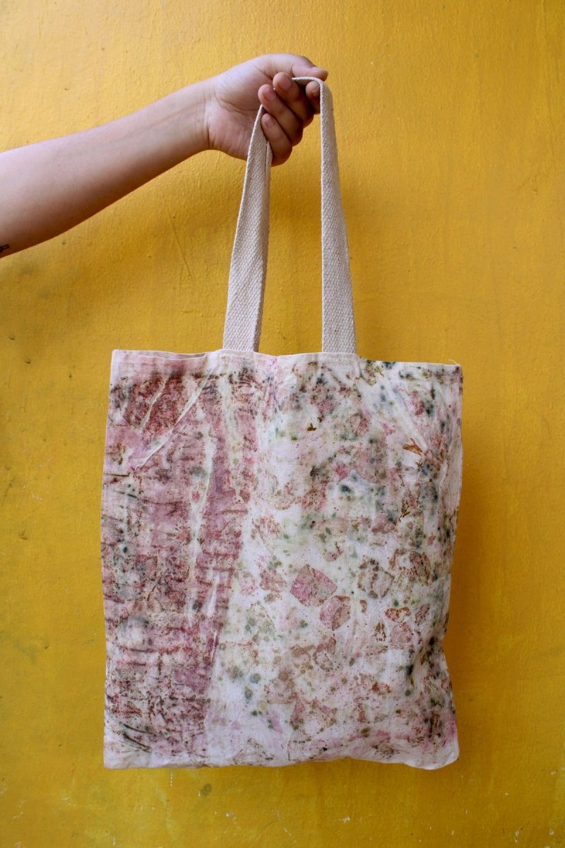 Eco Printed Packaging Bag - Deep Red, Green, White | Verified Sustainable by Brown Living™