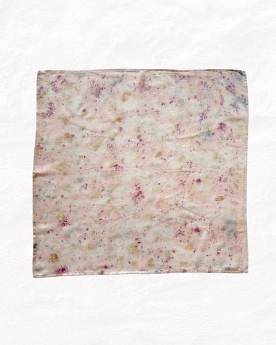 Eco - Printed Rose Bloom Bandana | Natural Hand - Dyed Cotton Scarf – Womens Scarf on Brown Living™. SKU: TCC-SW25-07. Img 1.