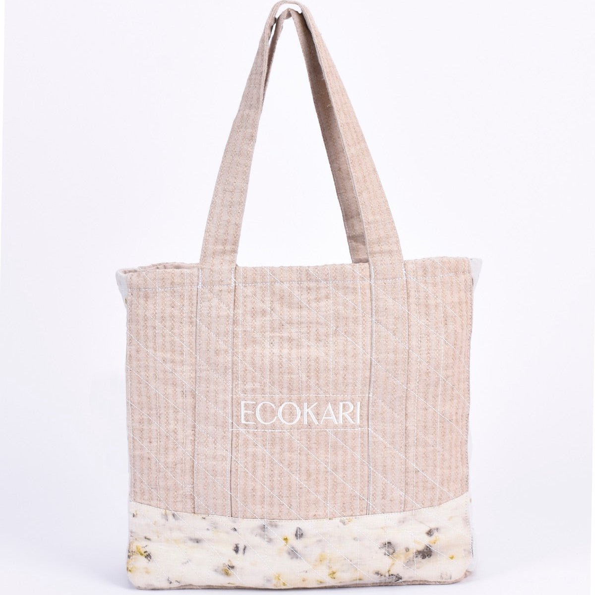 Eco - Tote Printed Bag | Beige & White | Verified Sustainable by Brown Living™