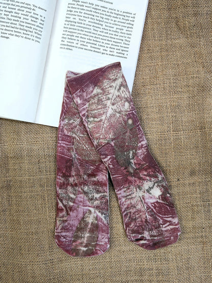 Ecoprinted Pure Cotton Socks | Naturally Dyed with Madder – Womens Socks on Brown Living™. SKU: PC-SOCKS-03. Img 1.