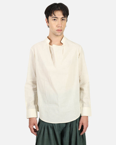 Ecru Collar Cowl Shirt – Elegant Draped Shirt for Modern Women – Womens Shirt on Brown Living™. SKU: ACB2026015. Img 6.