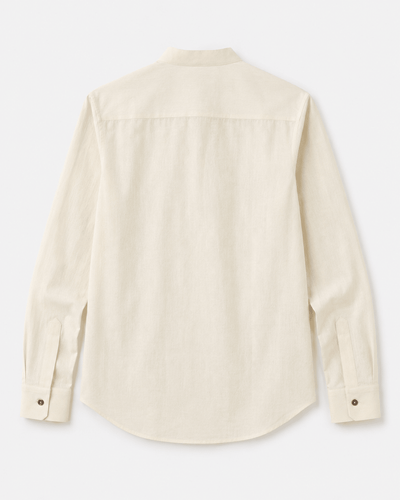 Ecru Collar Cowl Shirt – Elegant Draped Shirt for Modern Women – Womens Shirt on Brown Living™. SKU: ACB2026015. Img 2.