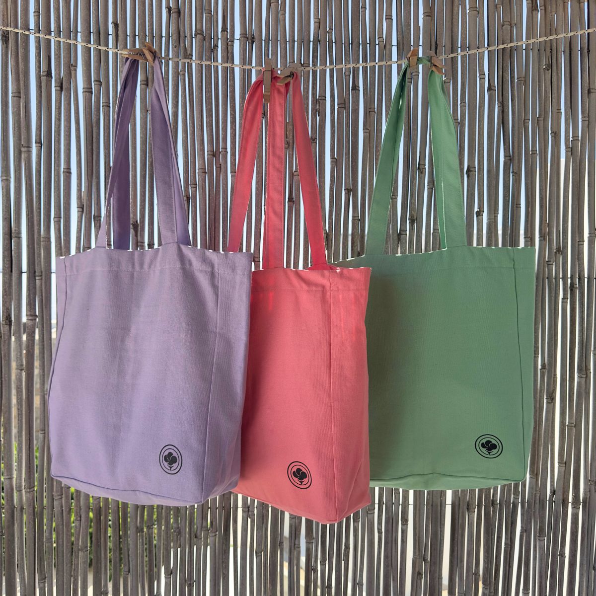 Eden Tote – Pastel Cotton Canvas Everyday Bag – Tote Bag by The Gossy Shrub available on Brown Living™. Black . SKU: ED006. Img 7.