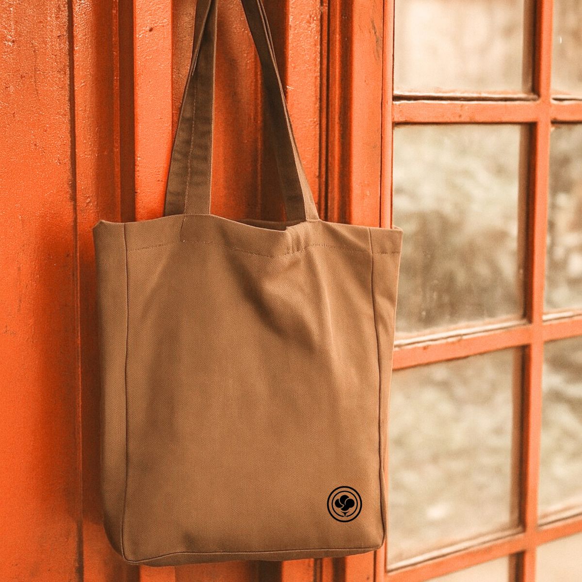 Eden Tote – Pastel Cotton Canvas Everyday Bag – Tote Bag by The Gossy Shrub available on Brown Living™. Brown . SKU: ED003. Img 5.