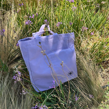 Eden Tote – Pastel Cotton Canvas Everyday Bag – Tote Bag by The Gossy Shrub available on Brown Living™. Misty Lavender . SKU: ED010. Img 2.