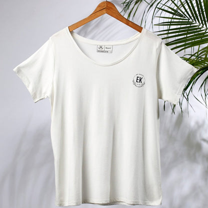 Ek Saath Womens Organic Cotton T-shirt | White | Verified Sustainable by Brown Living™