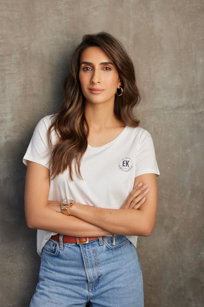 Ek Saath Womens Organic Cotton T-shirt | White | Verified Sustainable by Brown Living™