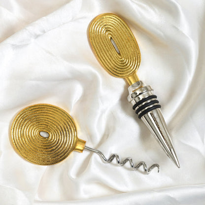 Ekaantrik Brass Wine Cork and Opener Set – Kitchen Tools on Brown Living™. SKU: PRA23HD015 - 16. Img 6.
