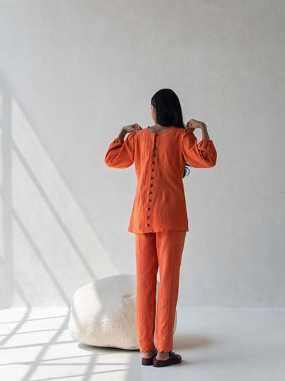 Elegant Cotton Balloon Sleeved Top for Women – Womens Top on Brown Living™. SKU: DCSS25T04S. Img 5.