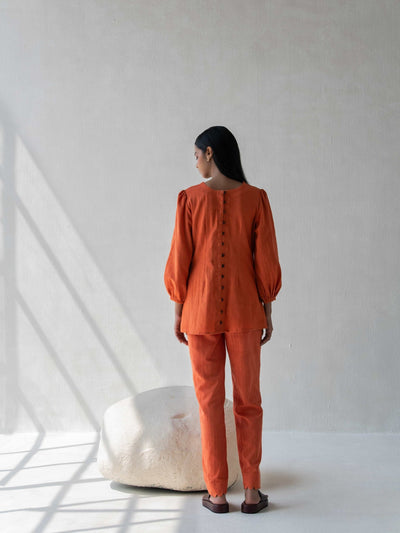 Elegant Cotton Balloon Sleeved Top for Women – Womens Top on Brown Living™. SKU: DCSS25T04S. Img 4.