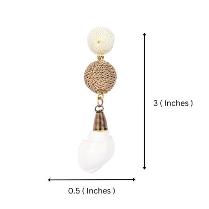 Elegant Gold - Tone Earrings with Crystals and Gems – Womens Earrings by Bamboology available on Brown Living™. Shell - Drop - Gold . SKU: SHELL - DRO - GOLD. Img 53.